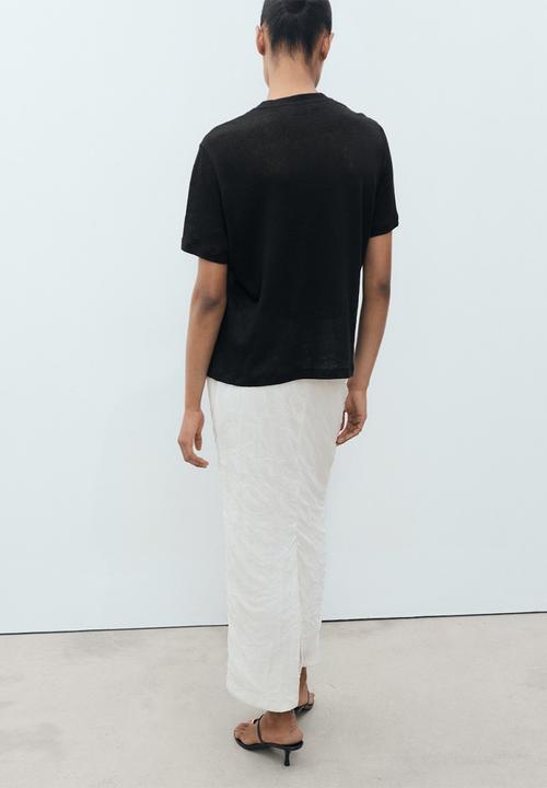 MANGO - T-Shirt Lenu - Black
