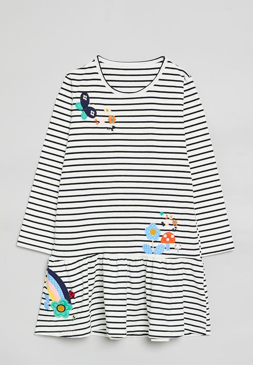 Pop Candy - Striped dress-blue & white