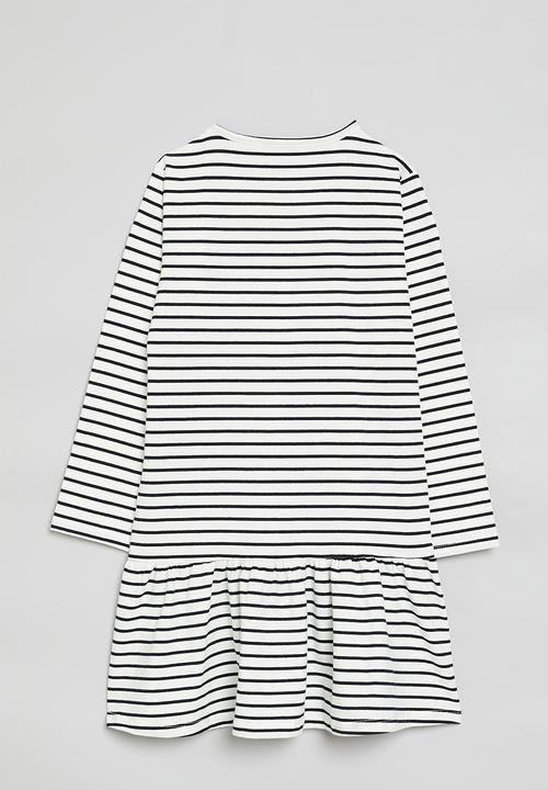 Pop Candy - Striped dress-blue & white
