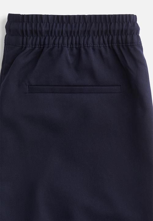H&M - Crease-leg drawstring trousers - navy blue