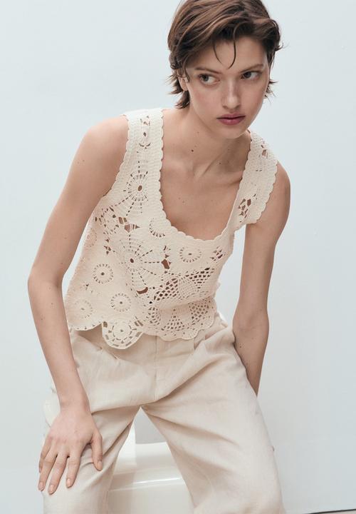 MANGO - Top Garden - Light Beige