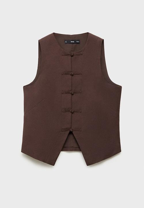 MANGO - Vest Laguna - Dark Brown