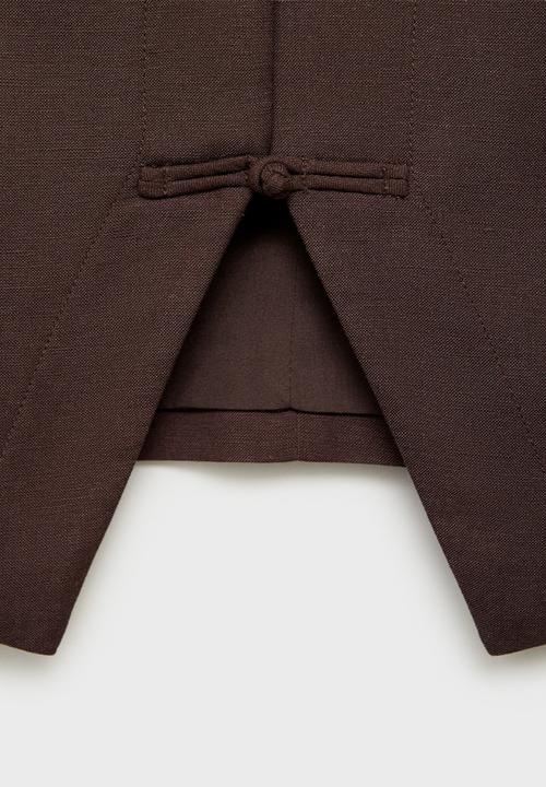 MANGO - Vest Laguna - Dark Brown