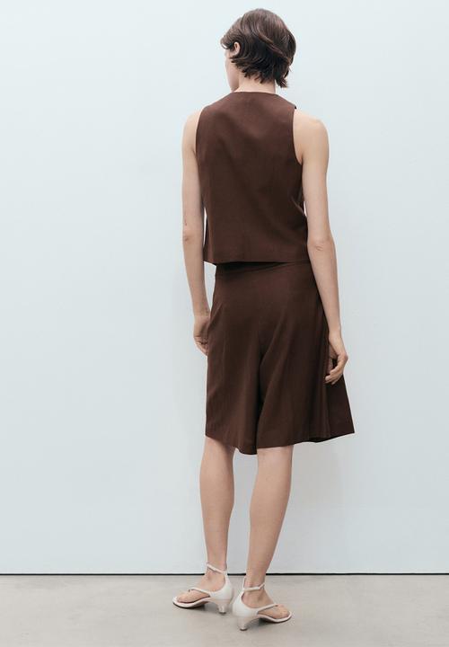 MANGO - Vest Laguna - Dark Brown