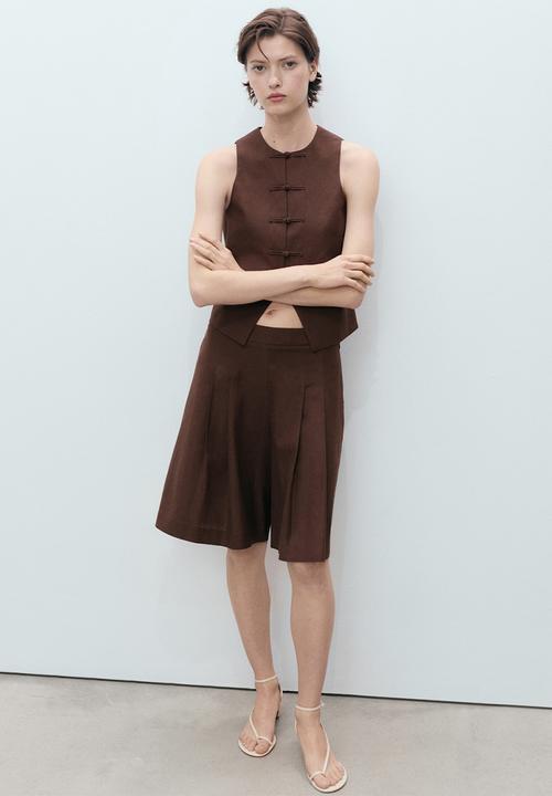 MANGO - Vest Laguna - Dark Brown