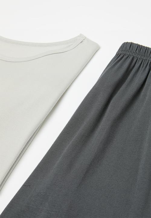 Pop Candy - Pj set - grey & charcoal 