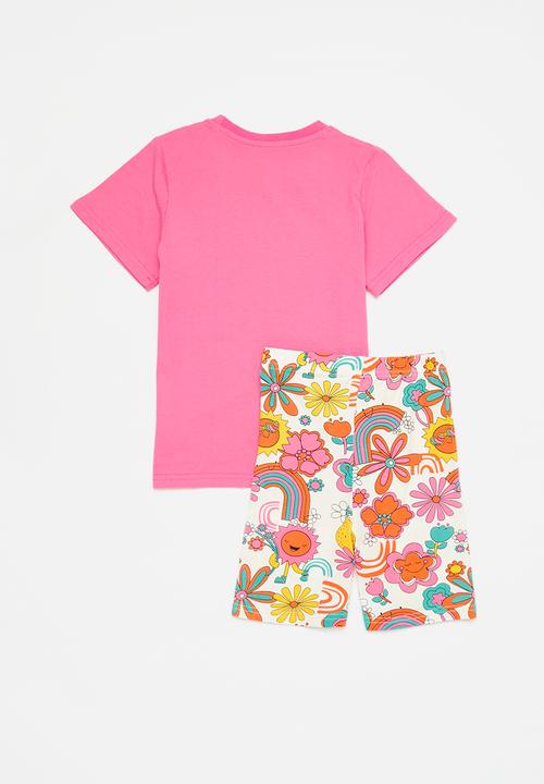 Pop Candy - Tee & cycling short - set - pink