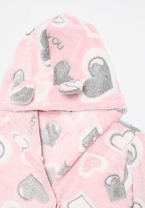Pop Candy - Hooded gown-pink & grey