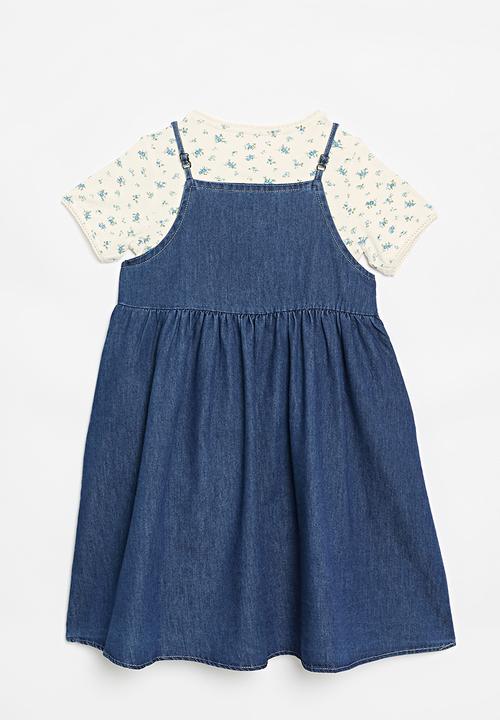 Pop Candy - Dress & tee set - blue & white