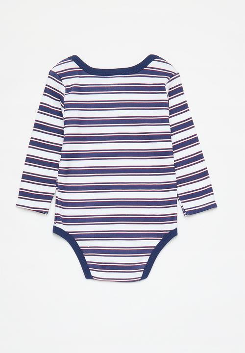Pop Candy - 4 Piece romper set-blue & white
