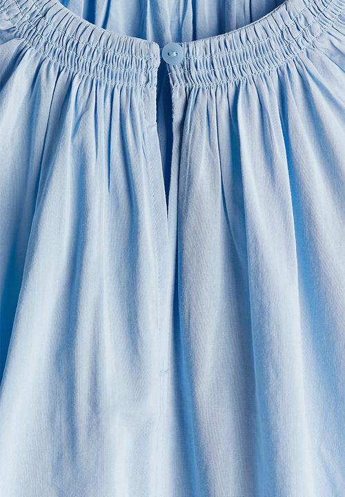 H&M - Smock-neck blouse - light blue 