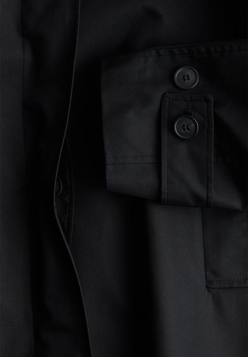 H&M - Twill car coat - black