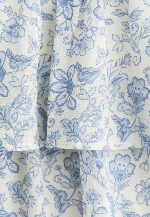 H&M - Tiered cotton skort - light blue/floral 