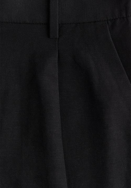 H&M - Linen-blend shorts - black