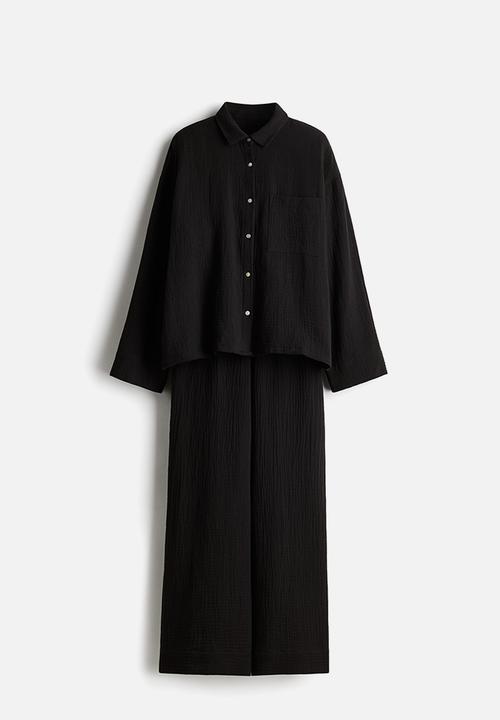 H&M - Cotton muslin pyjamas - black