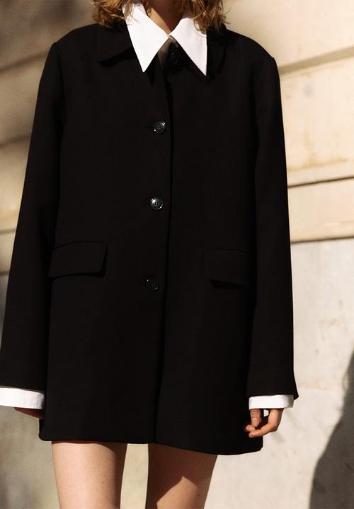 H&M - A-line coat - black