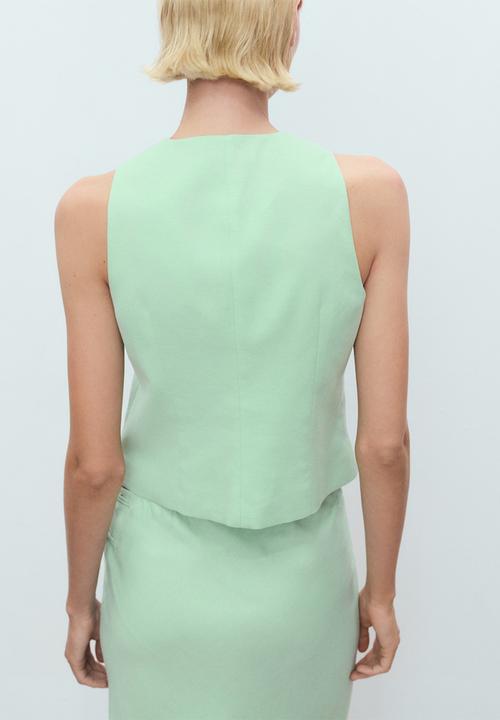 MANGO - Vest Laguna - Light Pastel Green