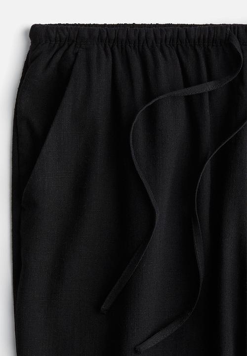 H&M - Straight drawstring trousers - black