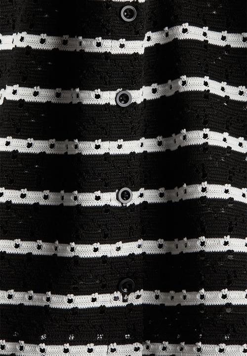 H&M - Pointelle jersey cardigan - black,multi