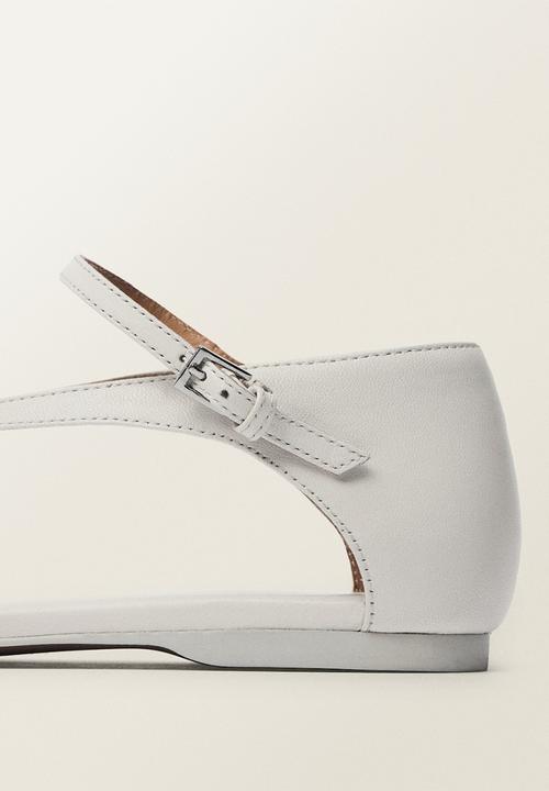MANGO - Ciru leather thong - white