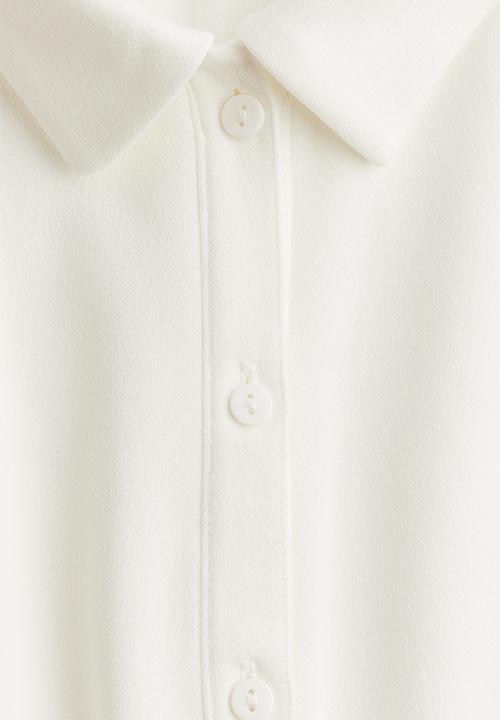 H&M - Flared-skirt polo dress - cream
