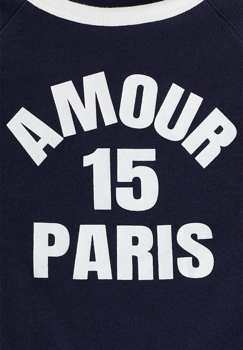 H&M - Short printed T-shirt - navy blue amour