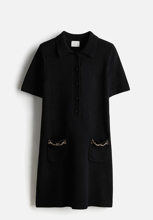 H&M - Chain-detail knitted dress - black