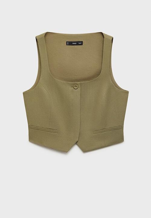 MANGO - Vest Max - Beige/Khaki