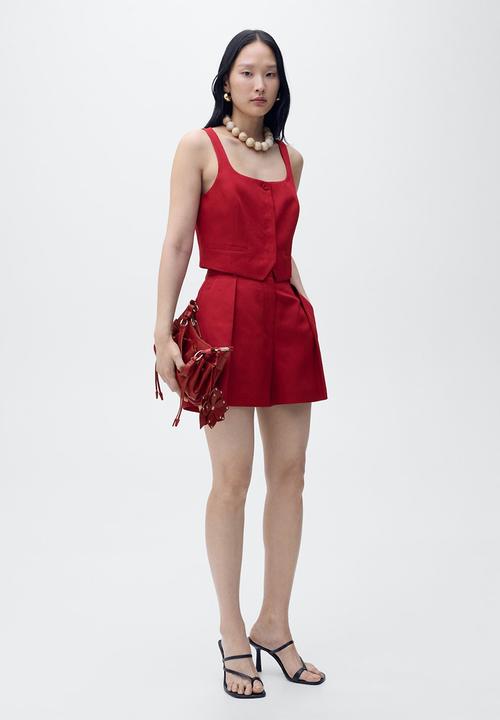MANGO - Vest Max - Dark Red