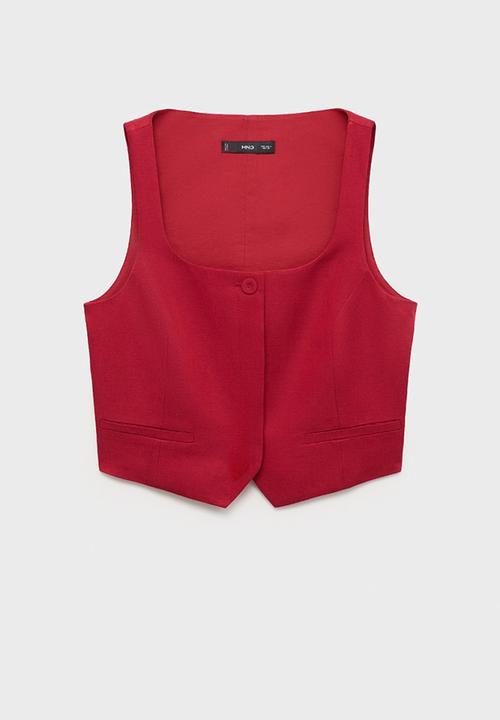 MANGO - Vest Max - Dark Red