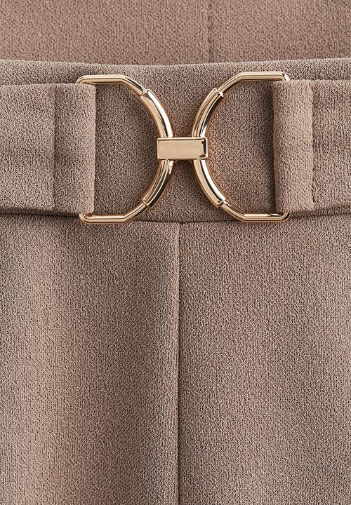 H&M - Buckle-detail tailored trousers - beige