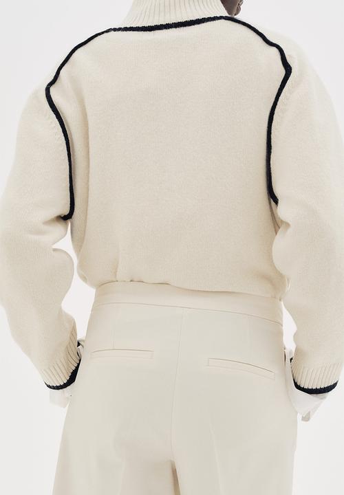 H&M - Wide tailored trousers - Light-beige