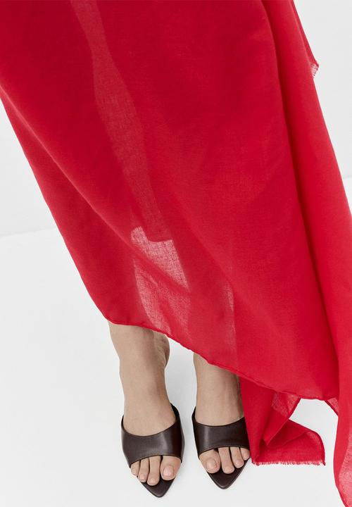 MANGO - Pepa leather heel - dark red