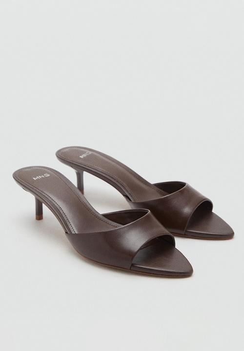 MANGO - Pepa leather heel - dark red