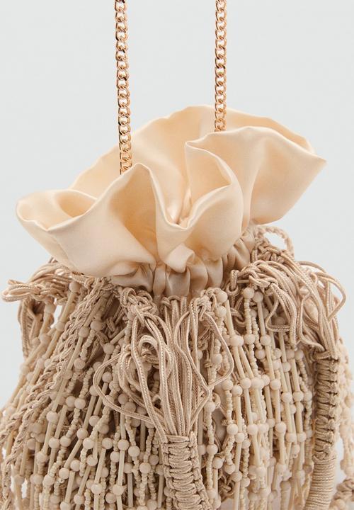 MANGO - Pazo top handle bag - light beige