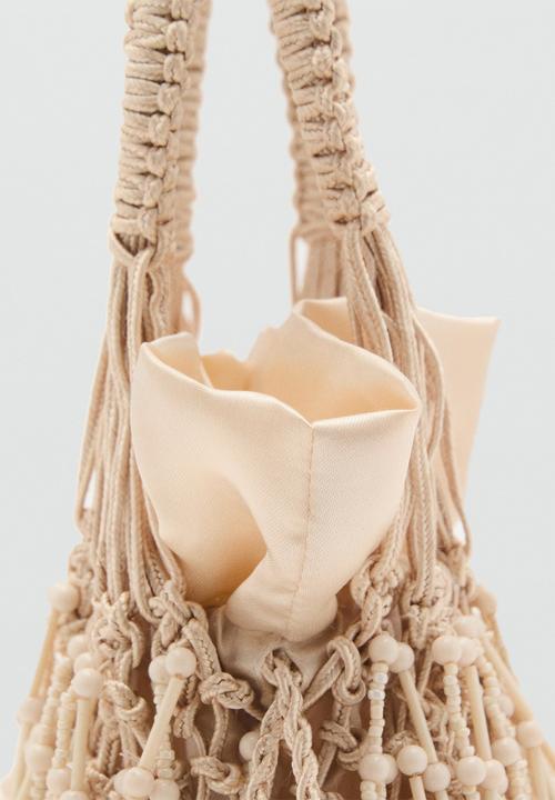 MANGO - Pazo top handle bag - light beige