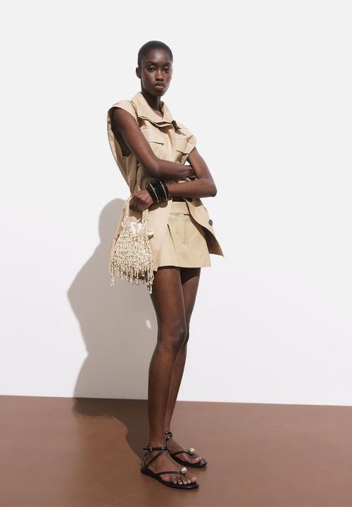 MANGO - Pazo top handle bag - light beige