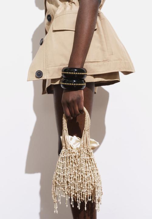 MANGO - Pazo top handle bag - light beige
