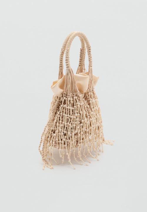 MANGO - Pazo top handle bag - light beige