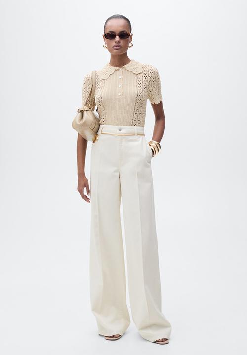 MANGO - Jeans Maya - Light Beige