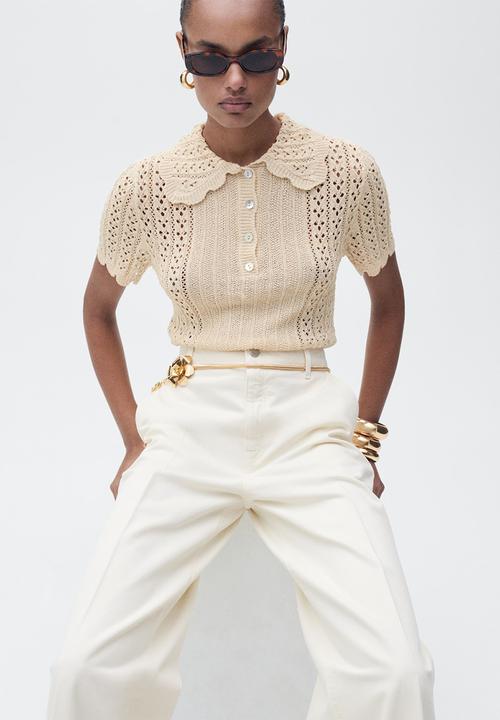 MANGO - Jeans Maya - Light Beige
