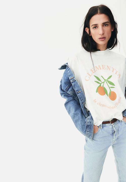 Printed T-shirt - white/clementia - 1274171011