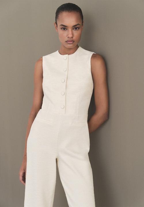 MANGO - Jumpsuit Sofia - Light Beige