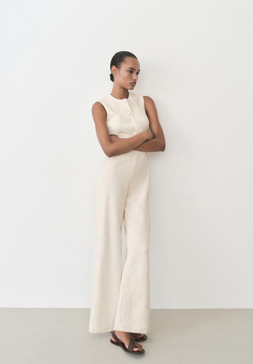 MANGO - Jumpsuit Sofia - Light Beige