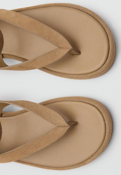 MANGO - Sue leather ankle strap - light/pastel brown