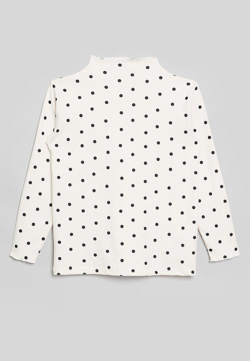 Pop Candy - Polka dot top - black & white