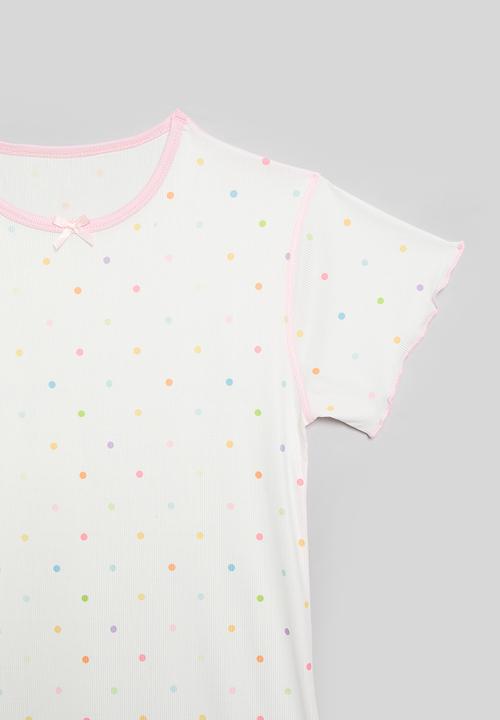 Pop Candy - Polka dot night dress - white