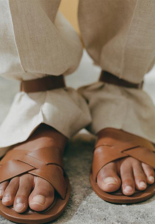 MANGO - Ice ankle strap - medium brown