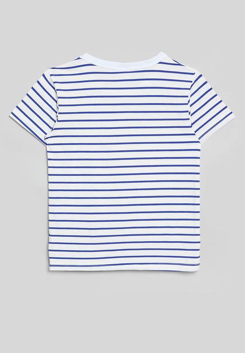 Pop Candy - Striped tee - blue & white