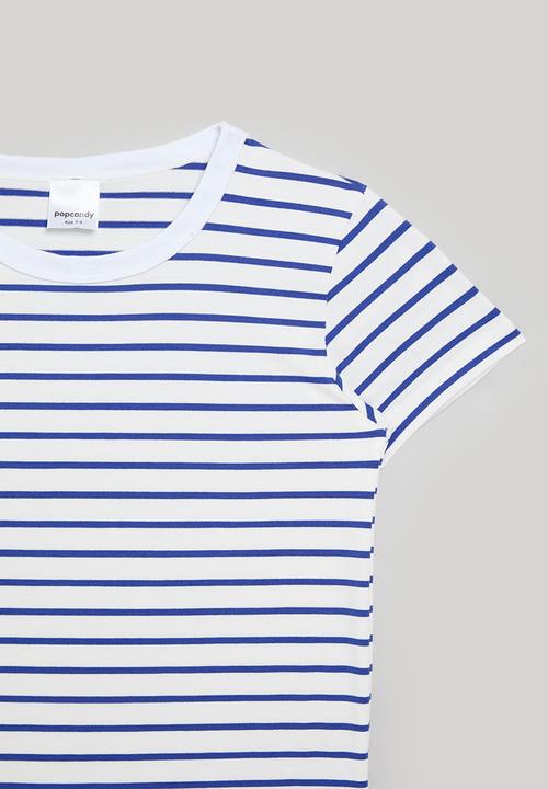 Pop Candy - Striped tee - blue & white